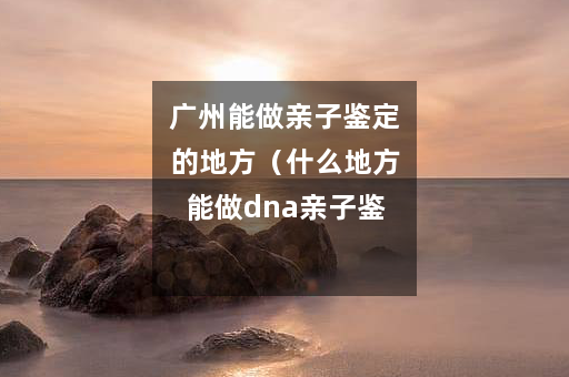 广州能做亲子鉴定的地方（什么地方能做dna亲子鉴定）