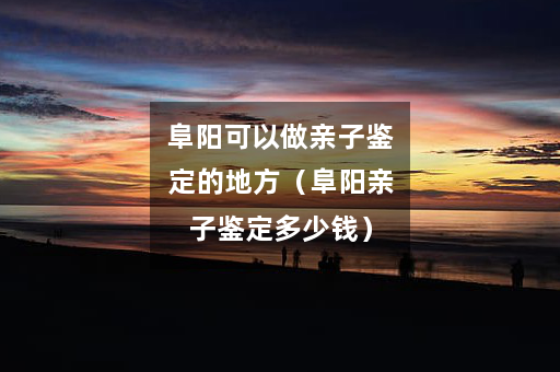 阜阳可以做亲子鉴定的地方（阜阳亲子鉴定多少钱）