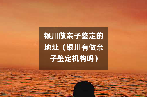 银川做亲子鉴定的地址（银川有做亲子鉴定机构吗）
