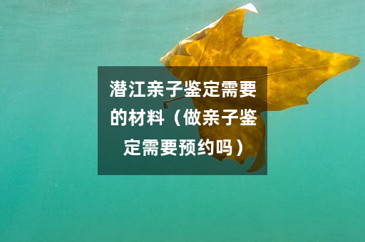 潜江亲子鉴定需要的材料（做亲子鉴定需要预约吗）