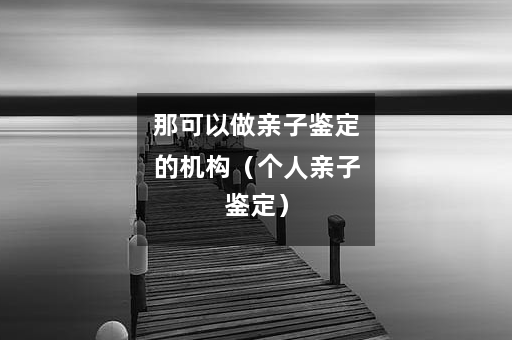 那可以做亲子鉴定的机构（个人亲子鉴定）