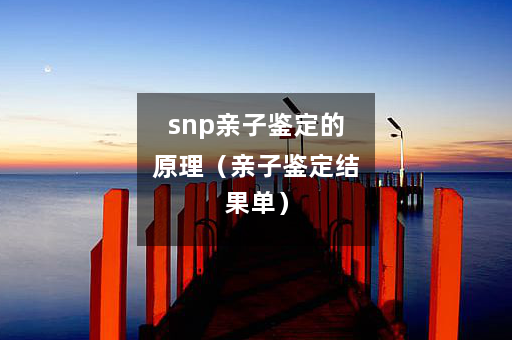 snp亲子鉴定的原理（亲子鉴定结果单）