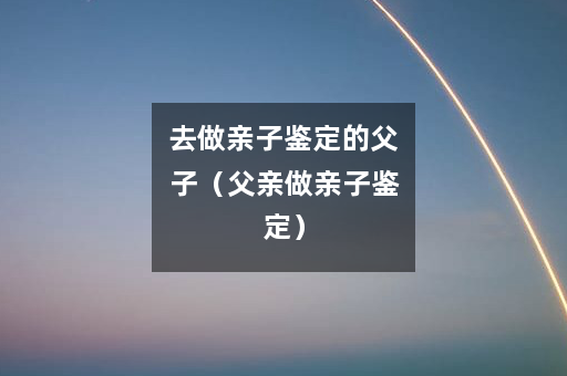 去做亲子鉴定的父子（父亲做亲子鉴定）