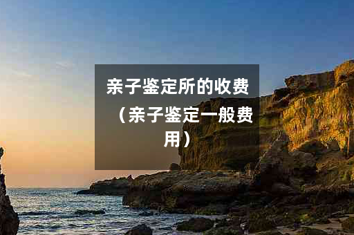 亲子鉴定所的收费（亲子鉴定一般费用）