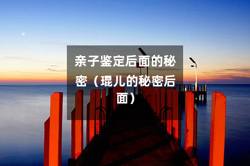 亲子鉴定后面的秘密（琨儿的秘密后面）